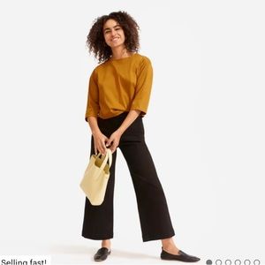 Everlane black cropped wide leg pants.